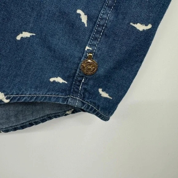 Maison Scotch Top Shirt Blouse Size 3‎ Large Blue Denim Long Sleeve Button Up - Picture 10 of 16